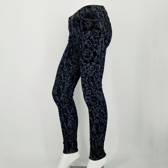 J Brand Skinny Leg Black Brocad Jean Size 26 - Picture 4 of 9